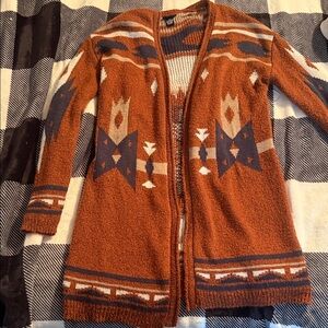 Rue21 Women's Rust and Navy Cardigan